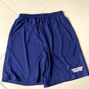 5/$25 Long navy poly basketball shorts large. Tuscaloosa stampede